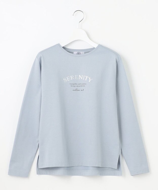 J.PRESS LADIES ロゴ Tシャツ ブルーグレー系