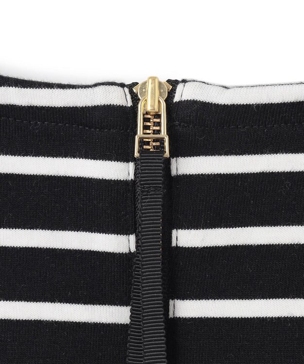 UNFILO バックZIP ボーダーT ブラック×オフ