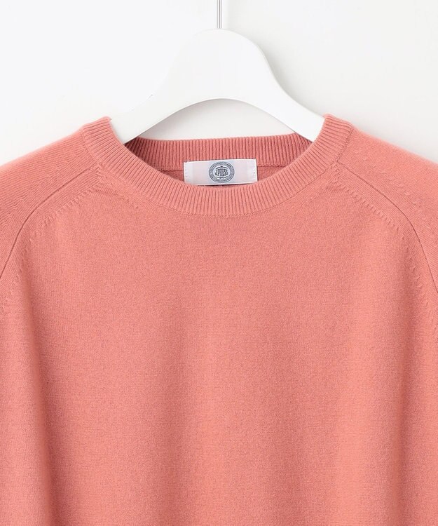 J.PRESS LADIES L 【洗える】SEMI WORSTED WOOL クルーネック ニット ピンク系