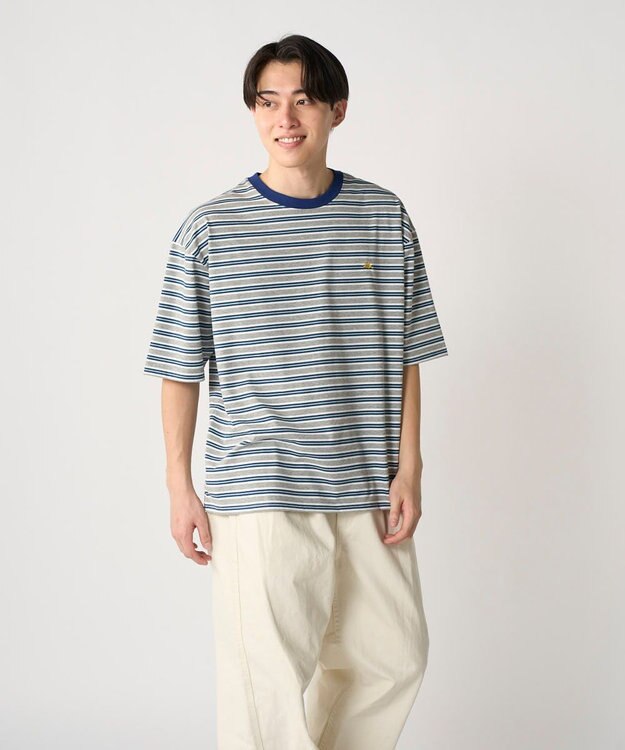 OP／FILA 【Kappa】ウェルネスクラブボーダーTシャツ ブルー