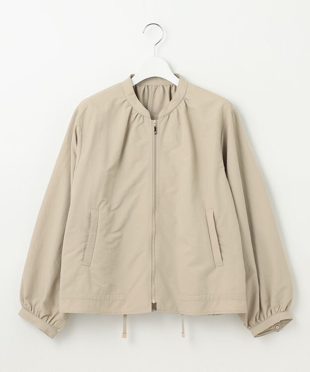 自由区 【撥水加工・UVケア・洗える】ライトグログラン ブルゾン ベージュ