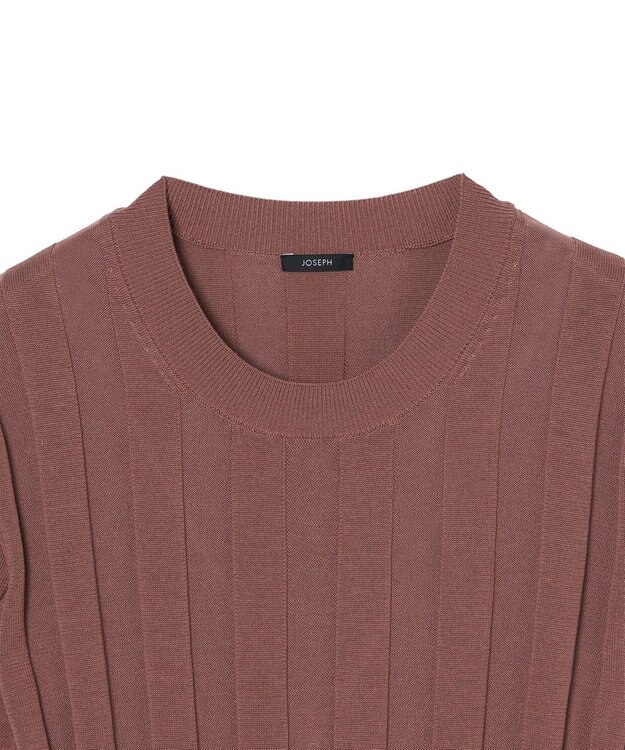 JOSEPH 【WEB&OUTLET限定・洗える】コットンシルクリブ　ラウンドネックニットティー Frozen Mocha