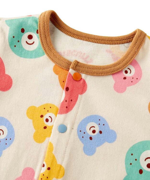 MIKI HOUSE HOT BISCUITS 【70-80cm】 カラフルビーンズ 総柄カバーオール マルチカラー