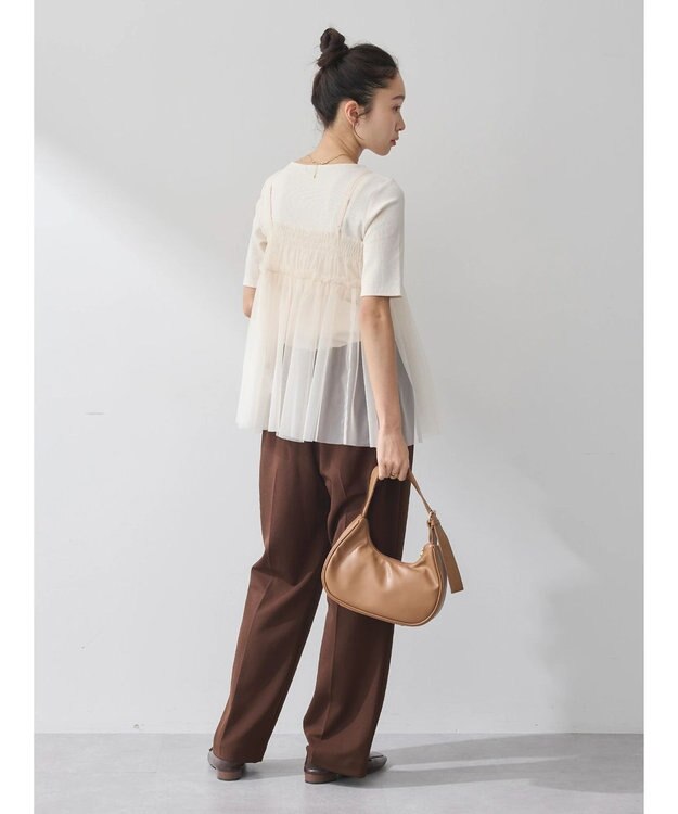 earth music&ecology センターシームパンツ Chocolat