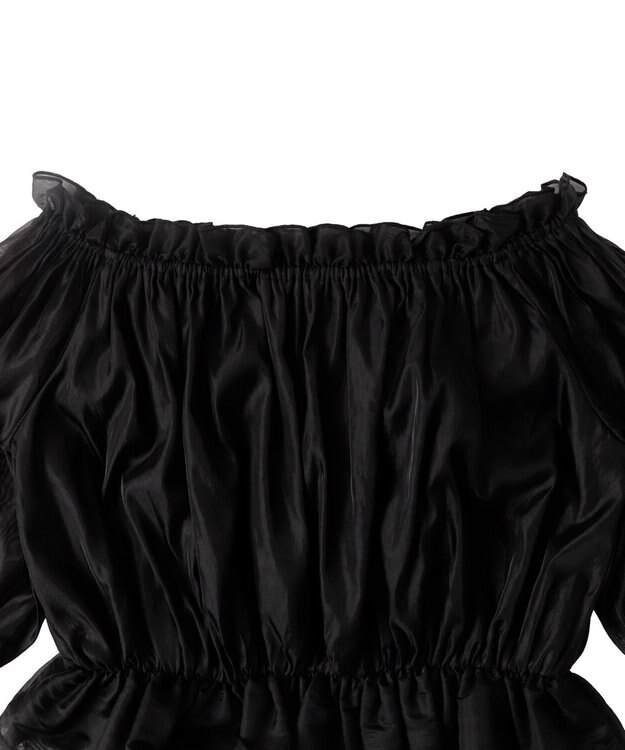 WEGO 【２点セット】キャミSETオーガンジーオフショルブラウス ブラック