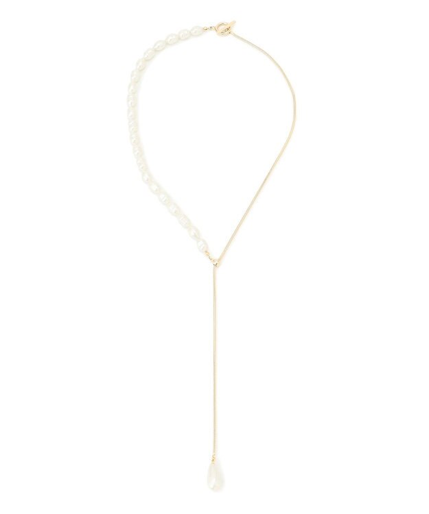 23区 【APPLAUDIR】ガラスパール チェーンコンビ ネックレス ゴールド系