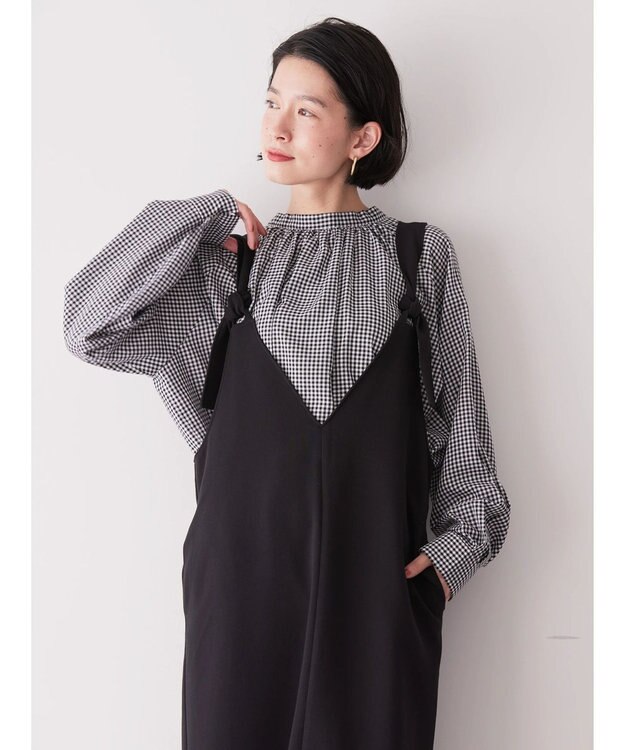 AMERICAN HOLIC イージーケア２ＷＡＹボウタイブラウス Gingham Check