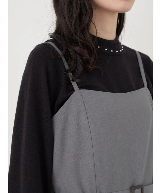 earth music&ecology ウエストマークキャミワンピース Gray