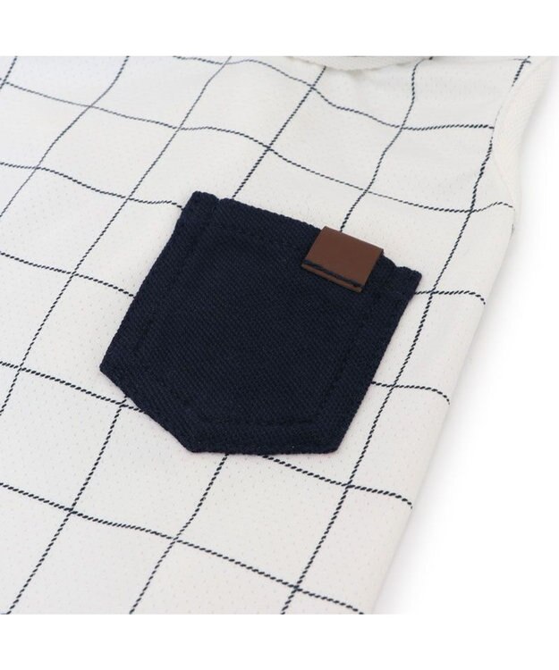 PET PARADISE ペットパラダイス エコメッシュ 襟付き タンクトップ 中型犬 ホワイト×ブラック