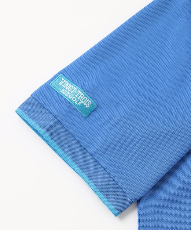 23区GOLF 【MEN】ポリエステルカノコ 半袖ポロシャツ スカイブルー系