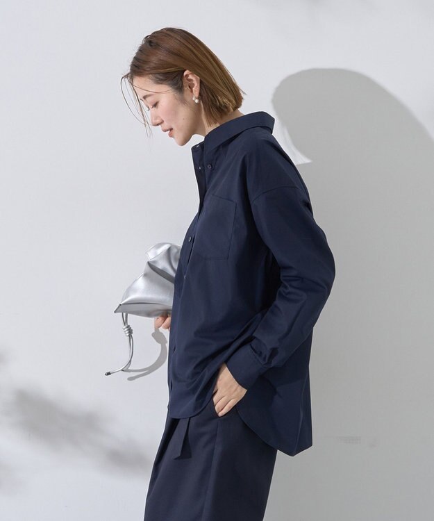 YECCA VECCA イージーケアオーバーシャツ Navy