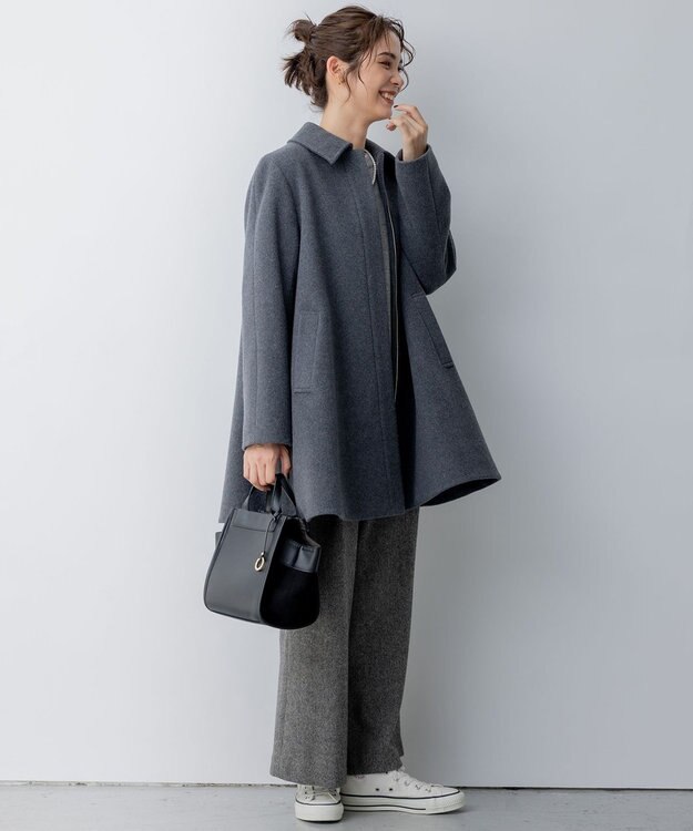 組曲 ショートビーバー ステンカラー コート グレー系