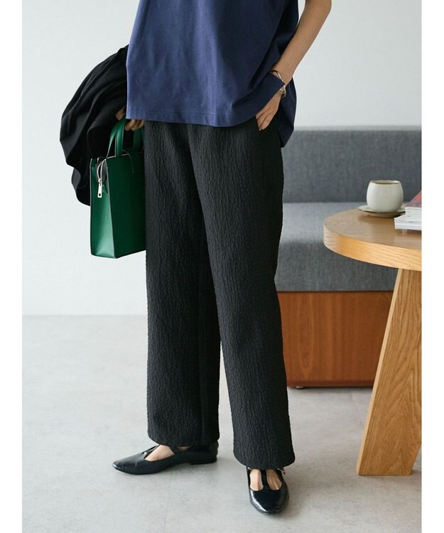 CRAFT STANDARD BOUTIQUE ふくれジャガードパンツ Black