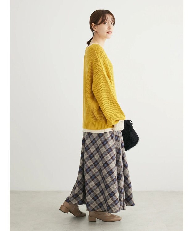 Green Parks ・Ｐｅｔｉｔ　Ｆｌｅｕｒ　レイヤード風ハイショクニット Yellow