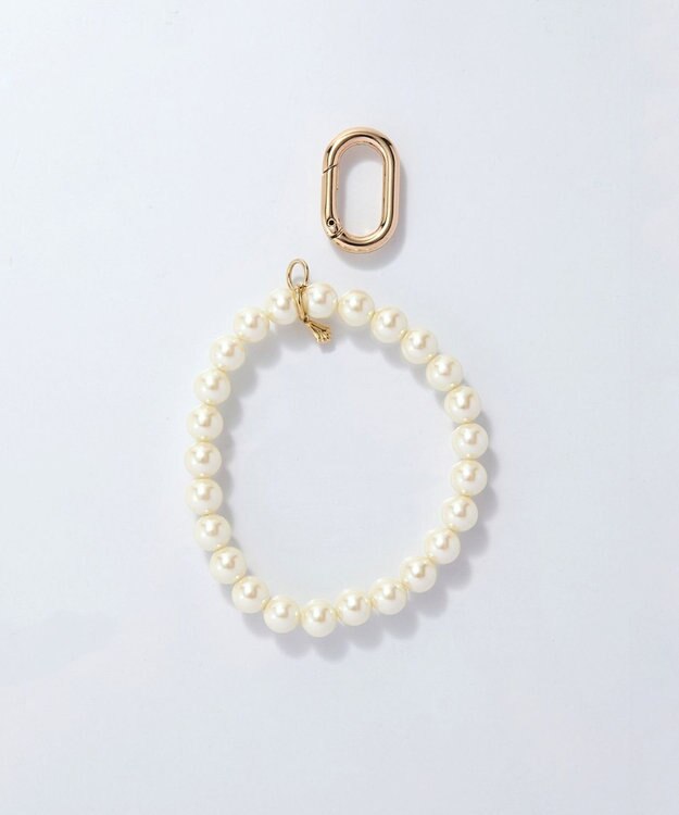 Phoebe エレガントパールストラップチャーム ホワイト