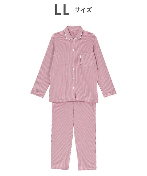 ワコール／睡眠科学 パジャマ 長袖 長ズボン 綿100%(本体) ここちよく眠れる あったか レディース YDW006 睡眠科学／ワコール レッド