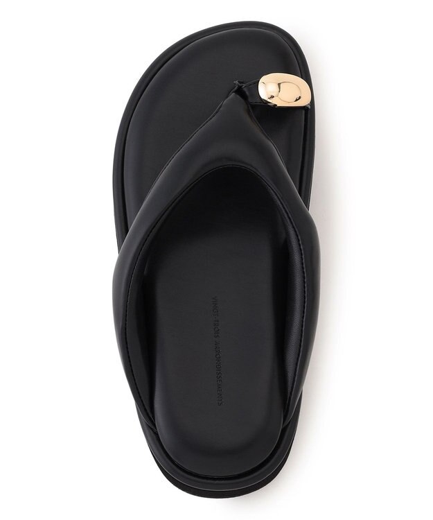 23区 レザータッチトング サンダル ブラック系