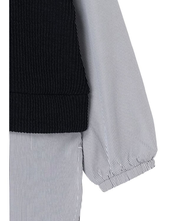 Green Parks ニットソードッキングチュニック Stripe