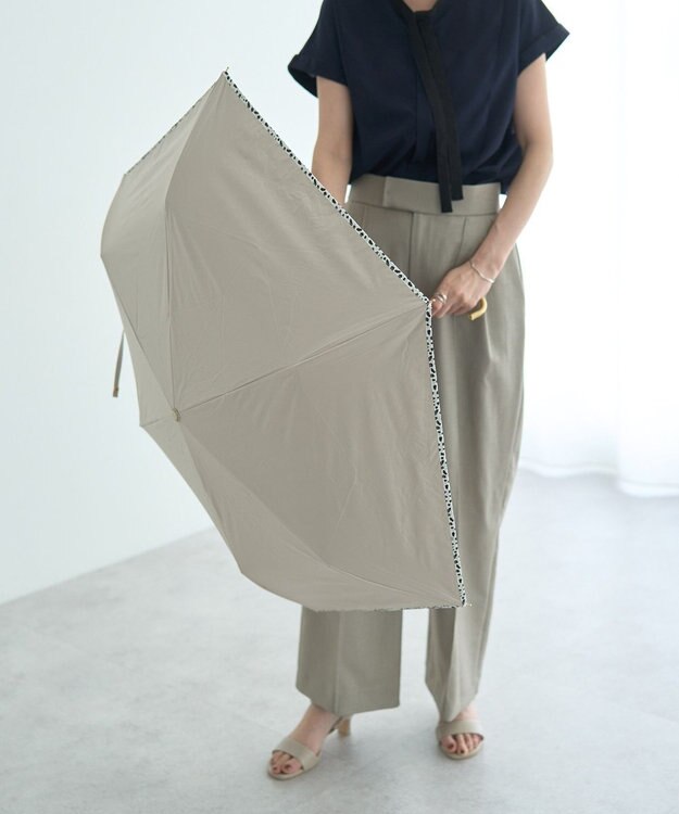 YECCA VECCA 【晴雨兼用】Wpc.遮光アニマルパイピング ミニ日傘 Black