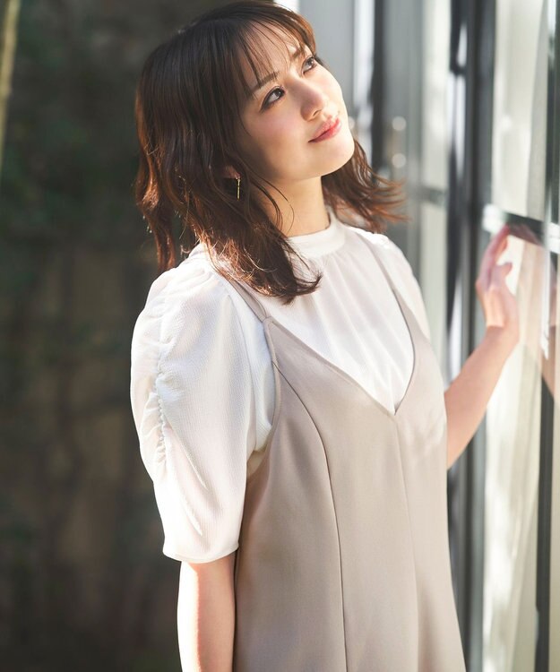 ANY SIS S 【低身長企画】フレアキャミソール ワンピース ベージュ