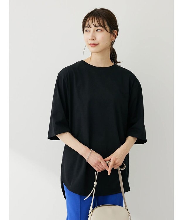 Green Parks 汗じみ防止５分袖チュニック Off White