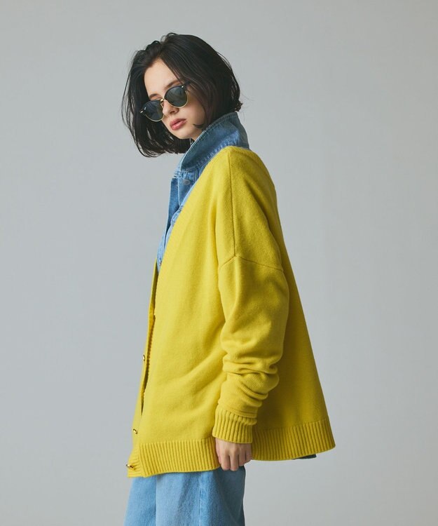 GRACE CONTINENTAL 前後2WAYニットカーディガン イエロー