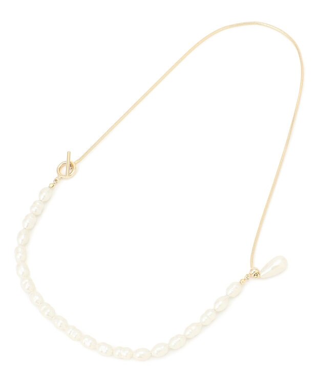 23区 【APPLAUDIR】ガラスパール チェーンコンビ ネックレス ゴールド系