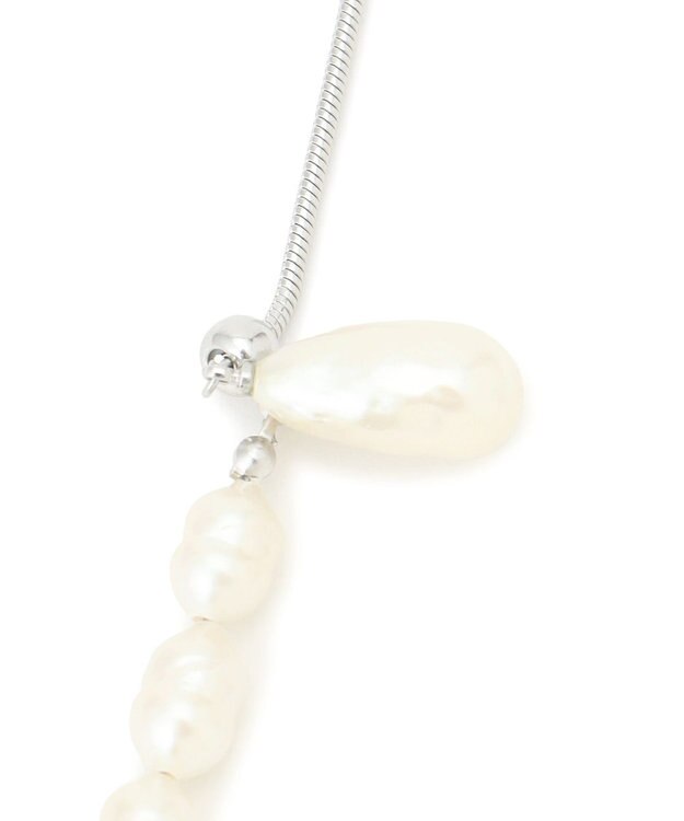 23区 【APPLAUDIR】ガラスパール チェーンコンビ ネックレス シルバー系