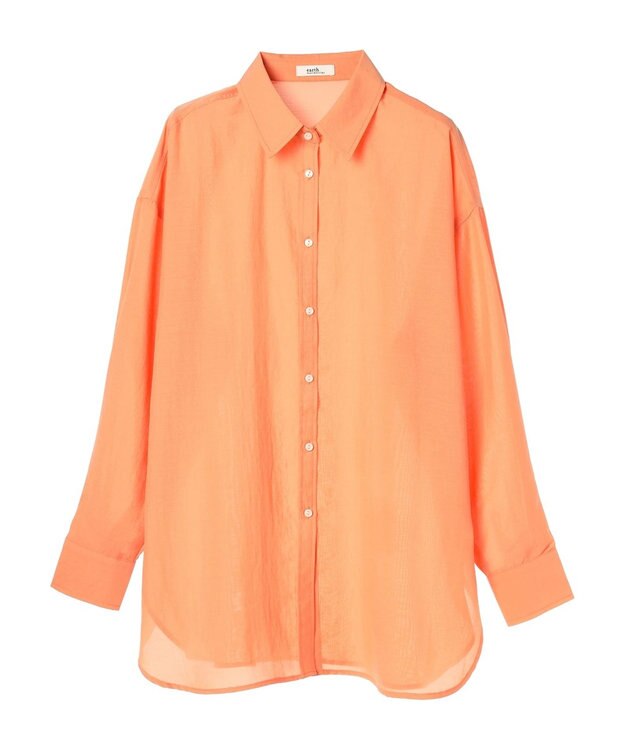 earth music&ecology シアーボーイズライクシャツ Orange