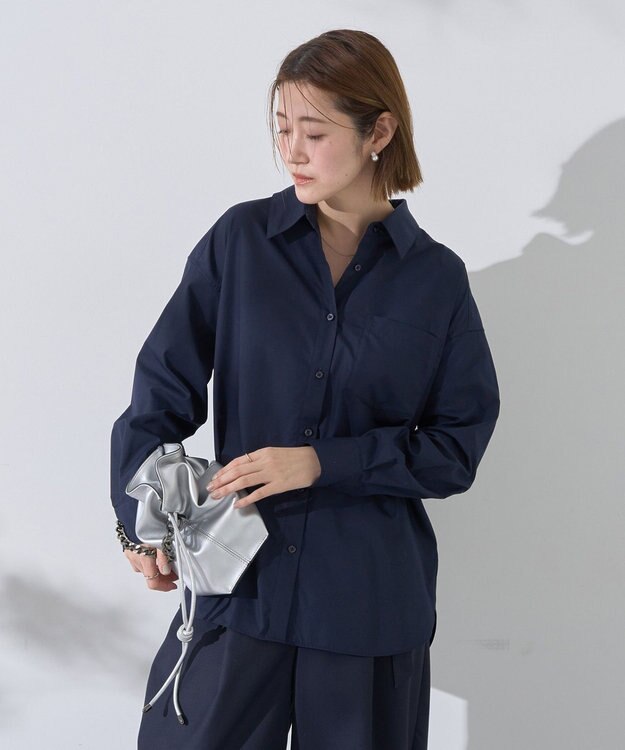 YECCA VECCA イージーケアオーバーシャツ Navy