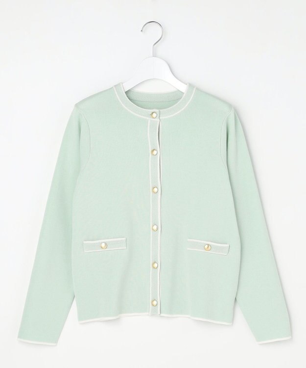 ANY SIS S 【花粉対策】ラインポイント カーディガン ミント