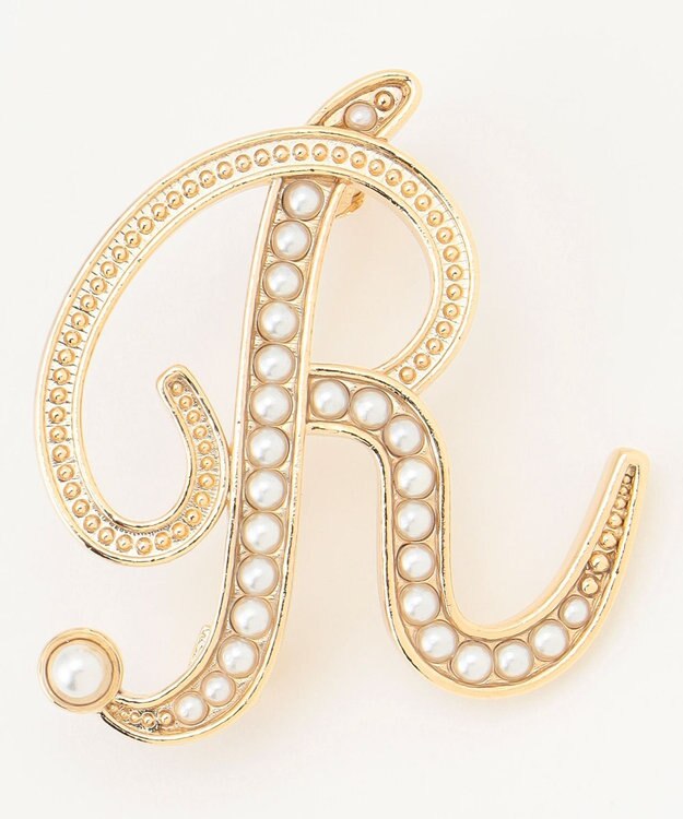 ANY 【WEB/一部店舗限定】パールイニシャルブローチ R