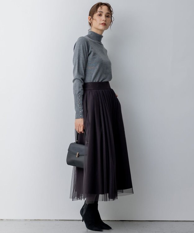 組曲 ルーズフィットタートル ニット グレー系