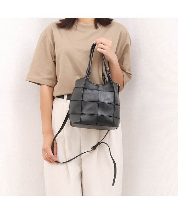 UNBILLION ピークスピーク PEAKS PEAK / 牛革パッチワーク2wayトートS ブラック