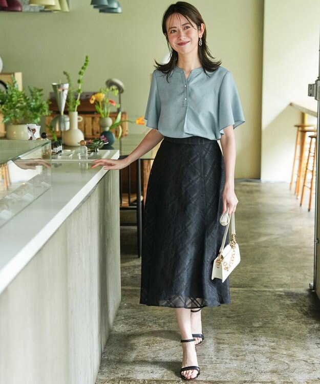 ANY SIS シアーチェック スカート ブラック