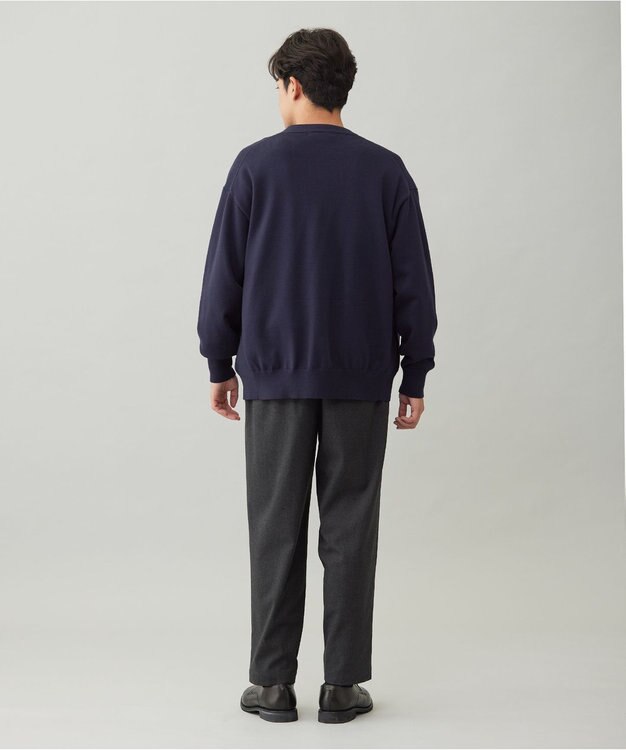 UNFILO MENS 【OCEANS YouTube 掲載/男女兼用】スムースシルキーニット カーディガン ネイビー