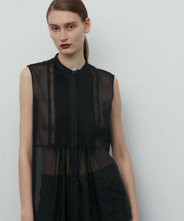 BEIGE， MONSIGNY / ギャザーブラウス Black