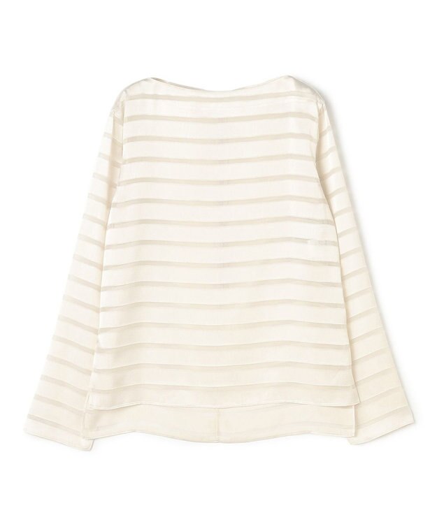 BEIGE， HAUYNITE / ボーダーシアー ボートネックブラウス Ecru