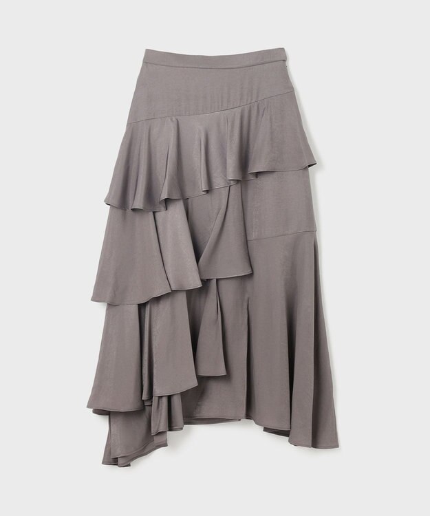 GRACE CONTINENTAL イレヘムサテンスカート チャコール