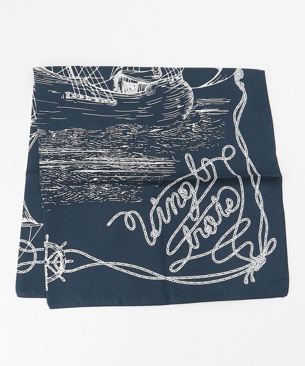 23区 【STORY7月号掲載】ドローイングシップスカーフ ネイビー系1