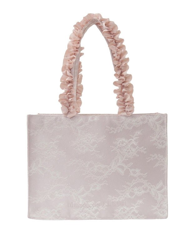 Maison de FLEUR レースフリルハンドルスクエアトートMバッグ Light Pink