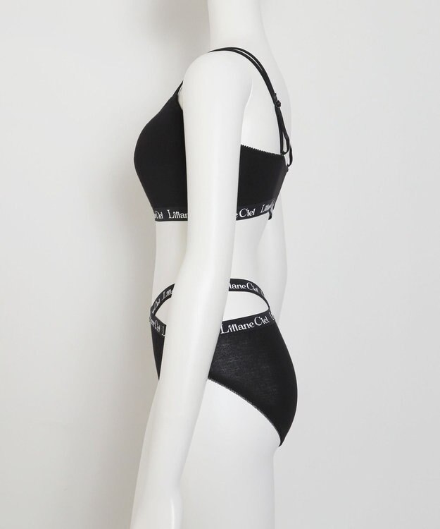 WEGO 【ブラトップ＆ショーツセット】Liliane　Ciel　ロゴテープ ブラック