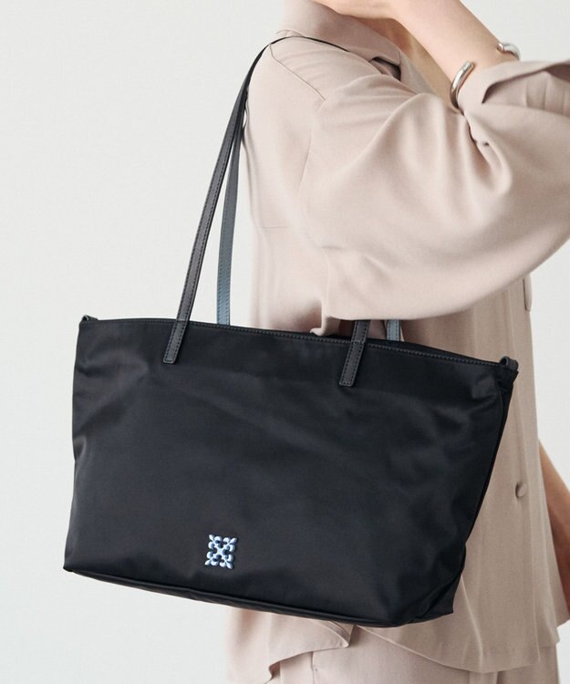 russet バイカラーレザーハンドルトートバッグ(SF-279) Black