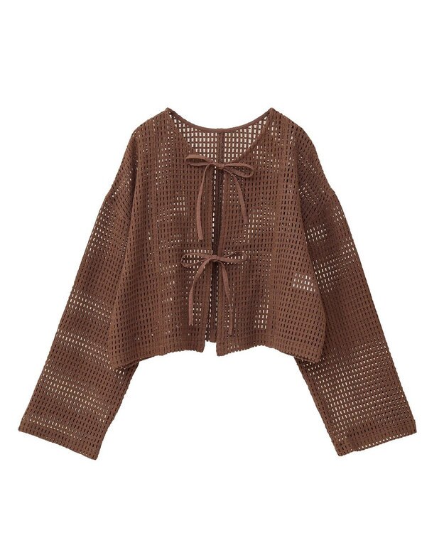 Green Parks Ｉ　前後２ｗａｙ　メッシュショート丈カーディガン Orange