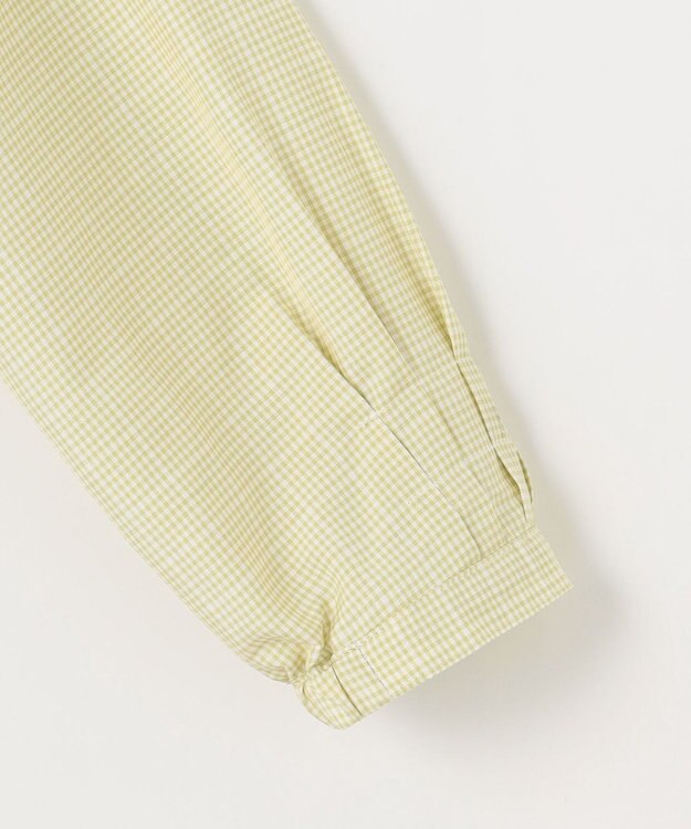 J.PRESS LADIES S 【洗える】セルロース チェック スタンドカラー ブラウス ピスタチオ系3