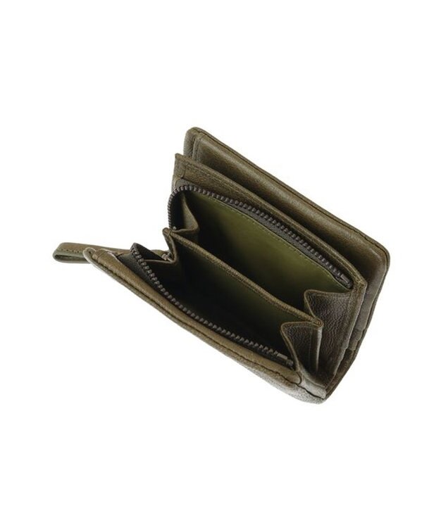 genten ゴートベーシック 二つ折り財布 カーキ