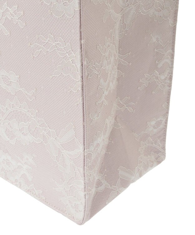 Maison de FLEUR レースフリルハンドルスクエアトートMバッグ Light Pink