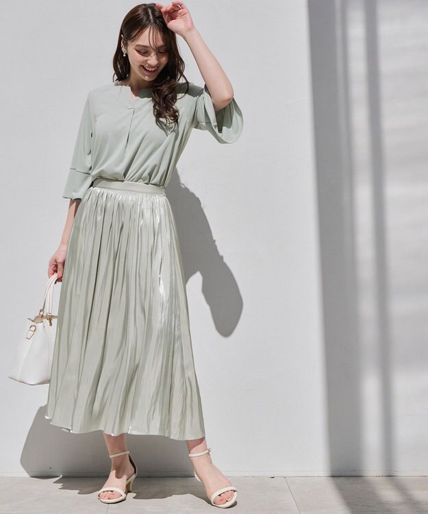 ANY SIS S 【洗える】オーロラギャザー スカート ミント