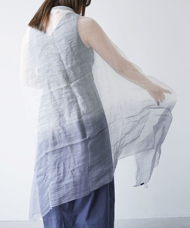 muto Ramie300 バーティカルグラデーション リネンストール ramie300 gray