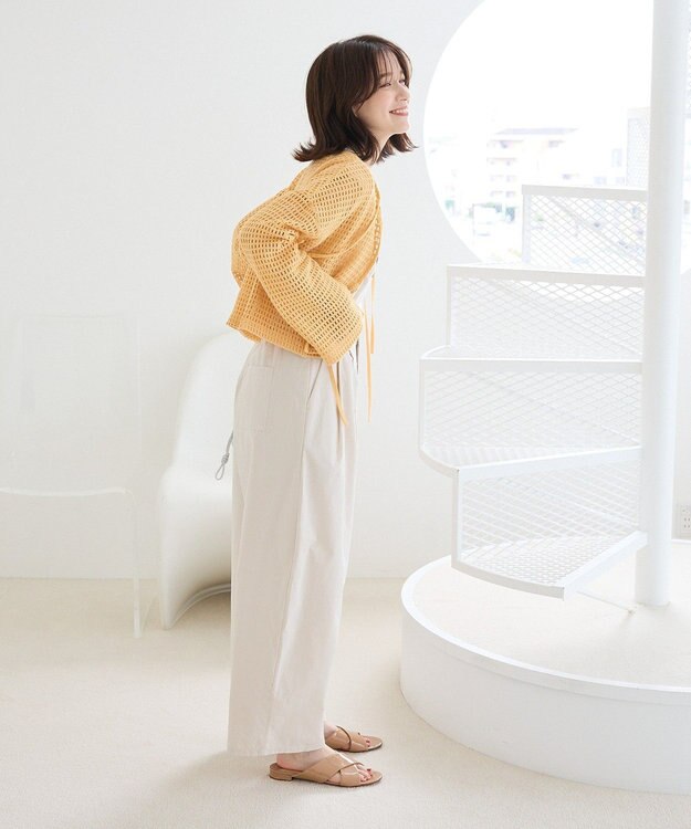 Green Parks Ｉ　前後２ｗａｙ　メッシュショート丈カーディガン Orange